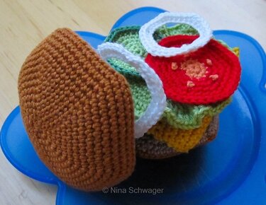 Hamburger, Cheeseburger, Burger gehäkelt - Häkeln
