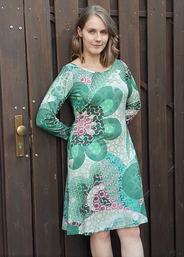 Tanja – Jerseykleid mit U-Boot-Ausschnitt, A-Linie, BU 80-116, A4+A0 - Bild 2