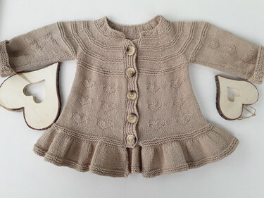 Strickanleitung mit Maßskizze Baby-Sommerjacke, Baumwolljacke  Gr. 80/86