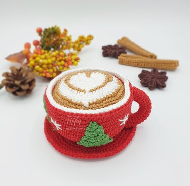 Christmas Cappuccino Mug Crochet Pattern PDF