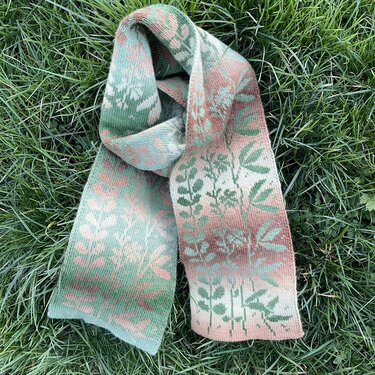 Schal Blätterranken mit Double-Face gestrickt - Stricken