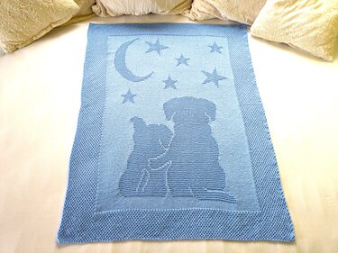 Knitting pattern baby / children's blanket "Dream Night II" - easy
