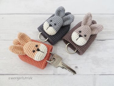 Häkelanleitung für Schlüsselhülle 'Hase'
