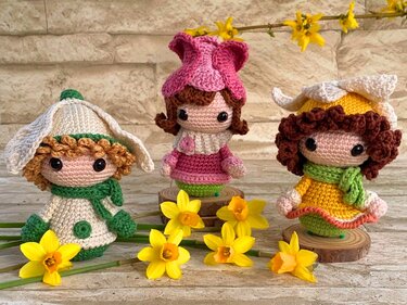 Spring-Trio: Snowdrop, Tulip & Daffodil - Crochet Pattern