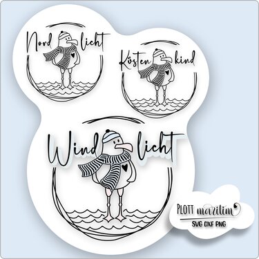 Plotterdatei Meer Möwe svg - Plotting