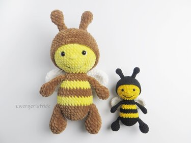 Häkelanleitung für süße Kuschel-Bienchen