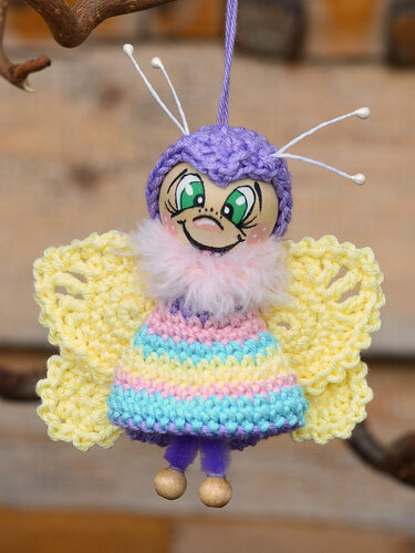 Gute Laune Anhänger Schmetterling für 2 Größen - Häkeln