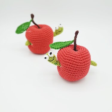 Cute Little Caterpillar inside Apple 2 Sizes | Amigurumi Caterpillar PDF - Crochet