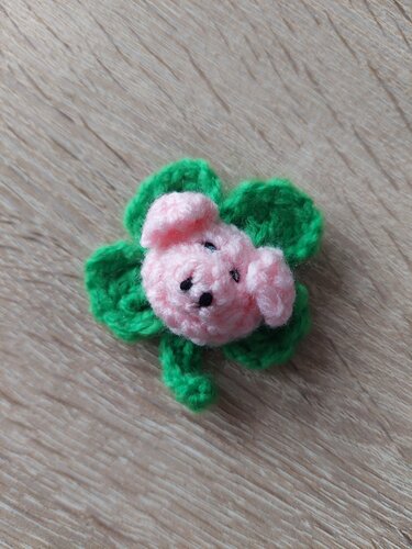 Kleeschwein Anhänger / Glücksbringer - Häkeln