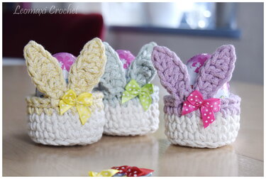 + STUPSI + Mini- Hasen- Körbchen häkeln, süße Kleinigkeit für Ostern
