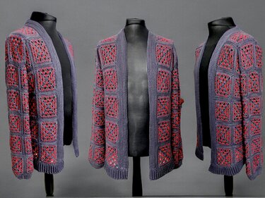 Pfau-Granny-Square Jacke - Häkelanleitung | Unisex | Universal