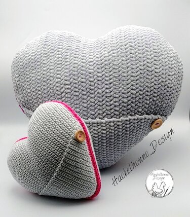 Häkelanleitung "Herzkissen mit Einstecktasche"