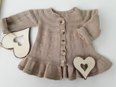 Strickanleitung mit Maßskizze Baby-Sommerjacke, Baumwolljacke  Gr. 80/86