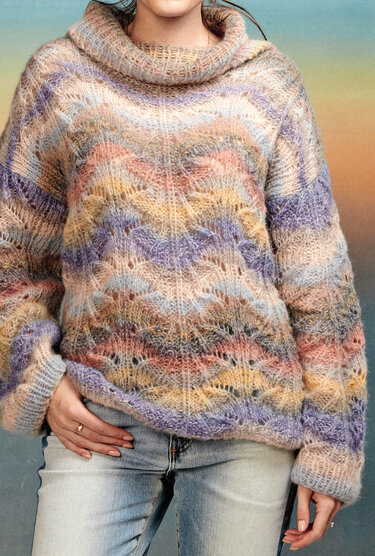 Strickanleitung: Ajourmuster-Pulli im Farbwechsel - Bild 2