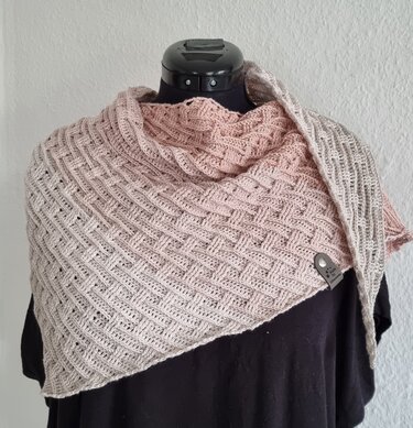 Häkelanleitung asynchrones Dreieckstuch "bricks" - 2 Varianten