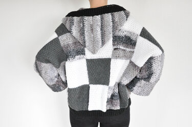 Crochet Pattern for Oversized Jacket LYKKE (S-L & XL-XXL) with Hood