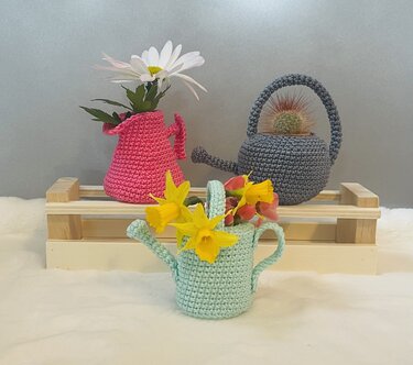3 Giesskannen Frühlingsgruss - Häkeln