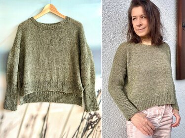 Strickanleitung | Leichter Basic Pullover SCHILF | einfach | nahtlos