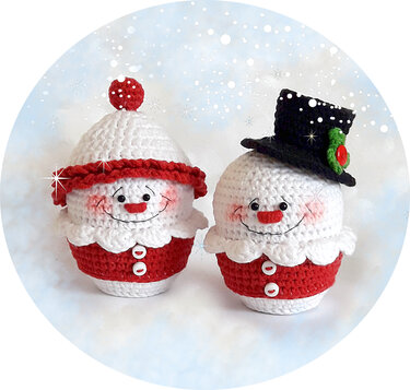 Crochet pattern Snowman, Christmas Elf, Gingerbread Christmas ornament set