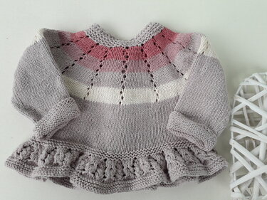 Strickanleitung Babyjacke in Gr. 62/68 u 74/80, Deutsche PDF-Datei m.Fotos