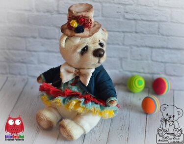 256 Crochet Pattern - Teddy Bear Oliver (no clothing) - Amigurumi soft toy PDF file by Ogol CP