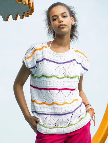 Gestreiftes Mustermix-Shirt - Stricken