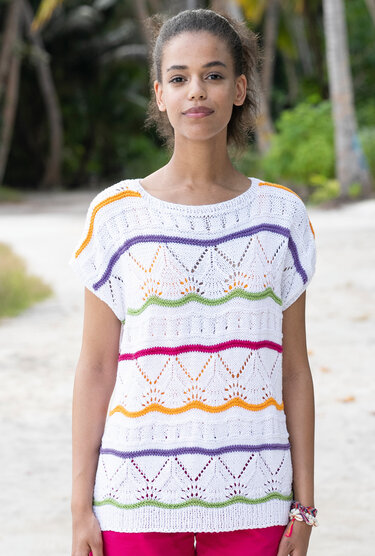 Gestreiftes Mustermix-Shirt - Stricken