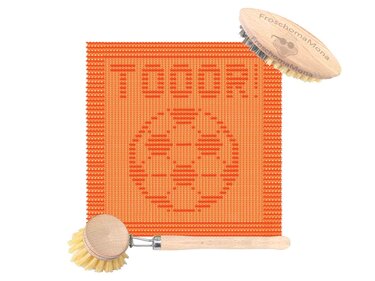 gestricktes Deckchen Spültuch „ Fußball Tooor! “ ideal für alle Fußballfans - Stricken