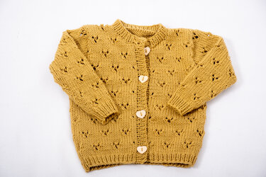 Strickset Merino - Lochmusterjacke Merle in 3 Größen von 62 bis 92 - Stricken