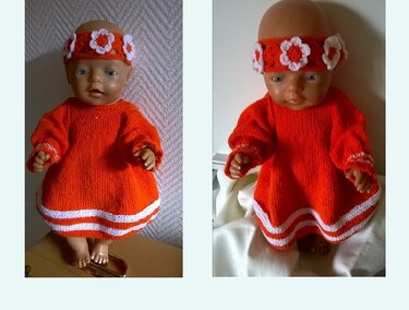 Strickkleid für Puppengröße 42 cm - Stricken