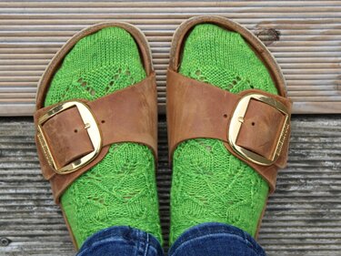 "Herzblatt" Socken stricken Gr 30-45 tolles Blattmuster - Lacemuster