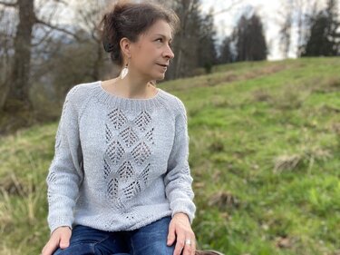 Raglan Sweater, Jumper "Old Tree" – top down – seamless – 8 sizes - Knitting