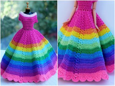 Spar-Set: 6 Häkelanleitungen + 1 Nähanleitung Puppenkleidung Serie