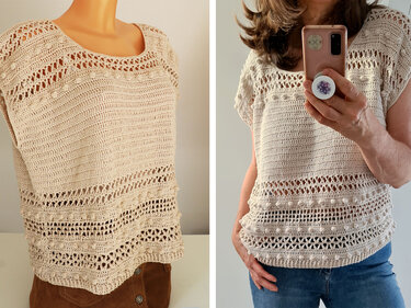 Top "Wayra" - Shirt with a beautiful pattern mix - Crochet