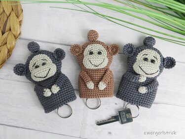 Häkelanleitung für Schlüsselhülle 'Äffchen'