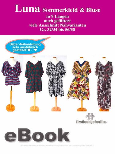 Luna Sommerkleid & Bluse in 9 Längen Gr.32/34-56/58 Schnitt & Anleitung Damenkleid Damenbluse Shirt - Bild 3