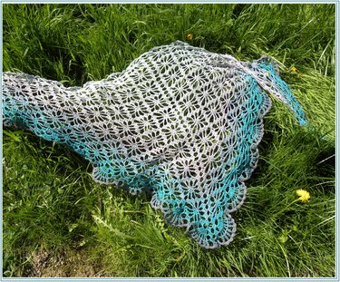 Tuch "Sternspitze" mit 1 Bobbel Woolly Hugs-COTTON häkeln