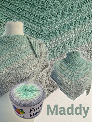 Maddy - Triangle Shawl for relaxed crocheting