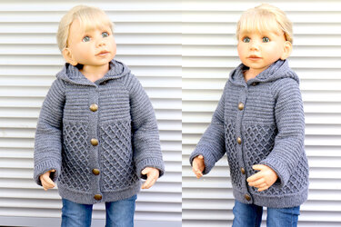 Kapuzenjacke (Hoodie) „Brilliant“ (Erw./Kinder, Gr.: 92-XXL) - Häkeln