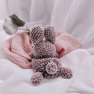 Häkelanleitung für ein kleines Häschen, Mini-Schmusetuch häkeln, PDF Datei