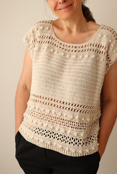 Top "Wayra" - Shirt with a beautiful pattern mix - Crochet