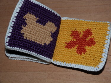 Häkelanleitung für ein Baby-Buch, Bilderbuch mit 8 Motiven