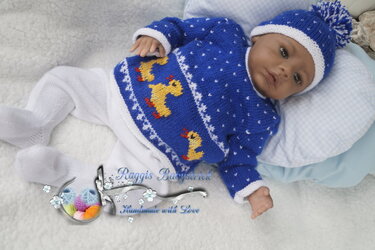 Strickanleitung für Baby's u. Reborns 3-teilig Modell Duck Gr. 48 - Stricken