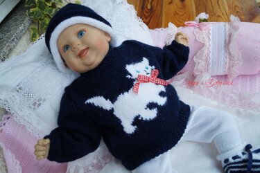 Strickanleitung f&uuml;r Baby's u. Reborns Modell Cats Gr. 50-56