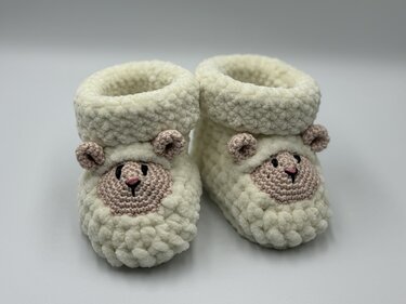 Häkelanleitung - Baby Boots / Baby Stiefel Schaf