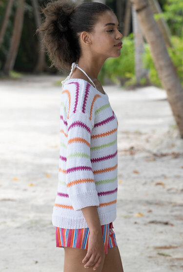 Gestreifter Pulli mit Jacquardmuster - Bild 2