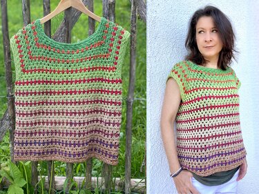 Crocheted Shirt "Summer Of Love Raglan Tee" | seamless | 9 sizes