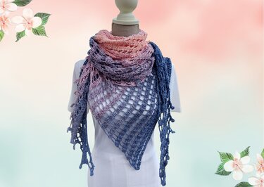 Häkelanleitung Tuch "DENIM PEACH"