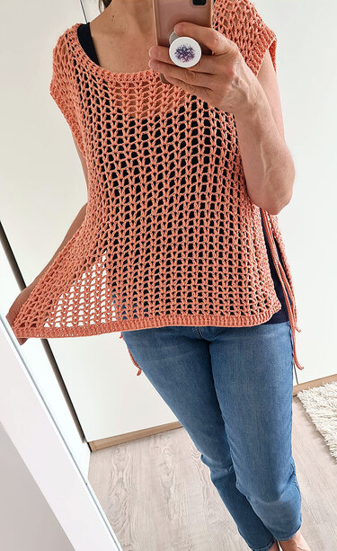 Vest „Sienna“ – Top with Tie Ribbon - Crochet