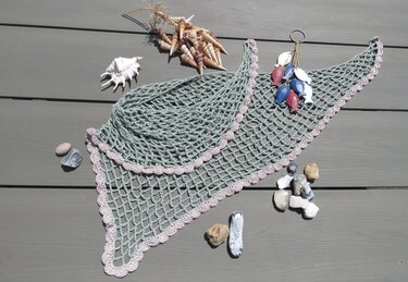 Fischerin-Tuch, Fischernetz Dreieckstuch häkeln